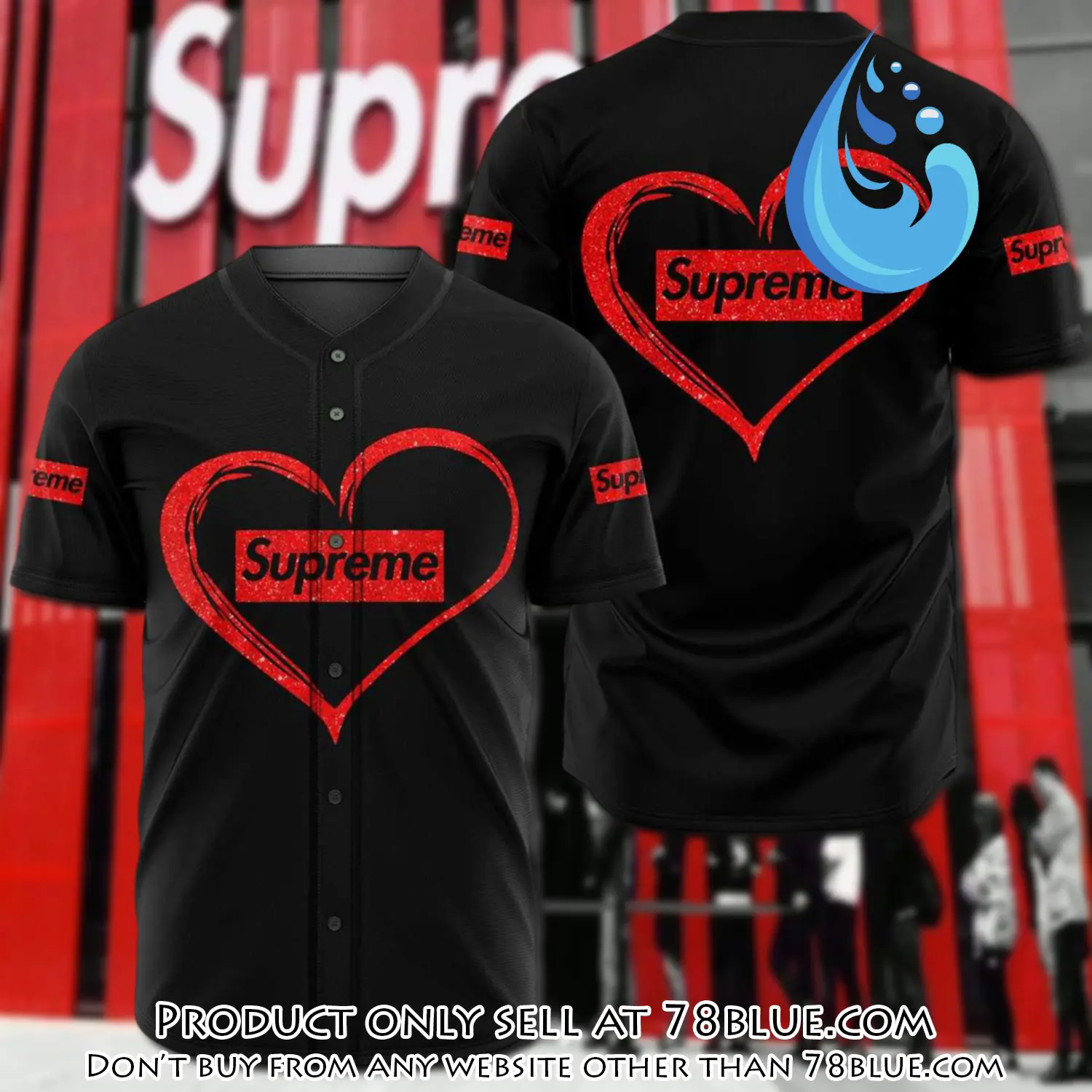 Supreme heart baseball jersey shirt luxury bjs1242 78b5406739